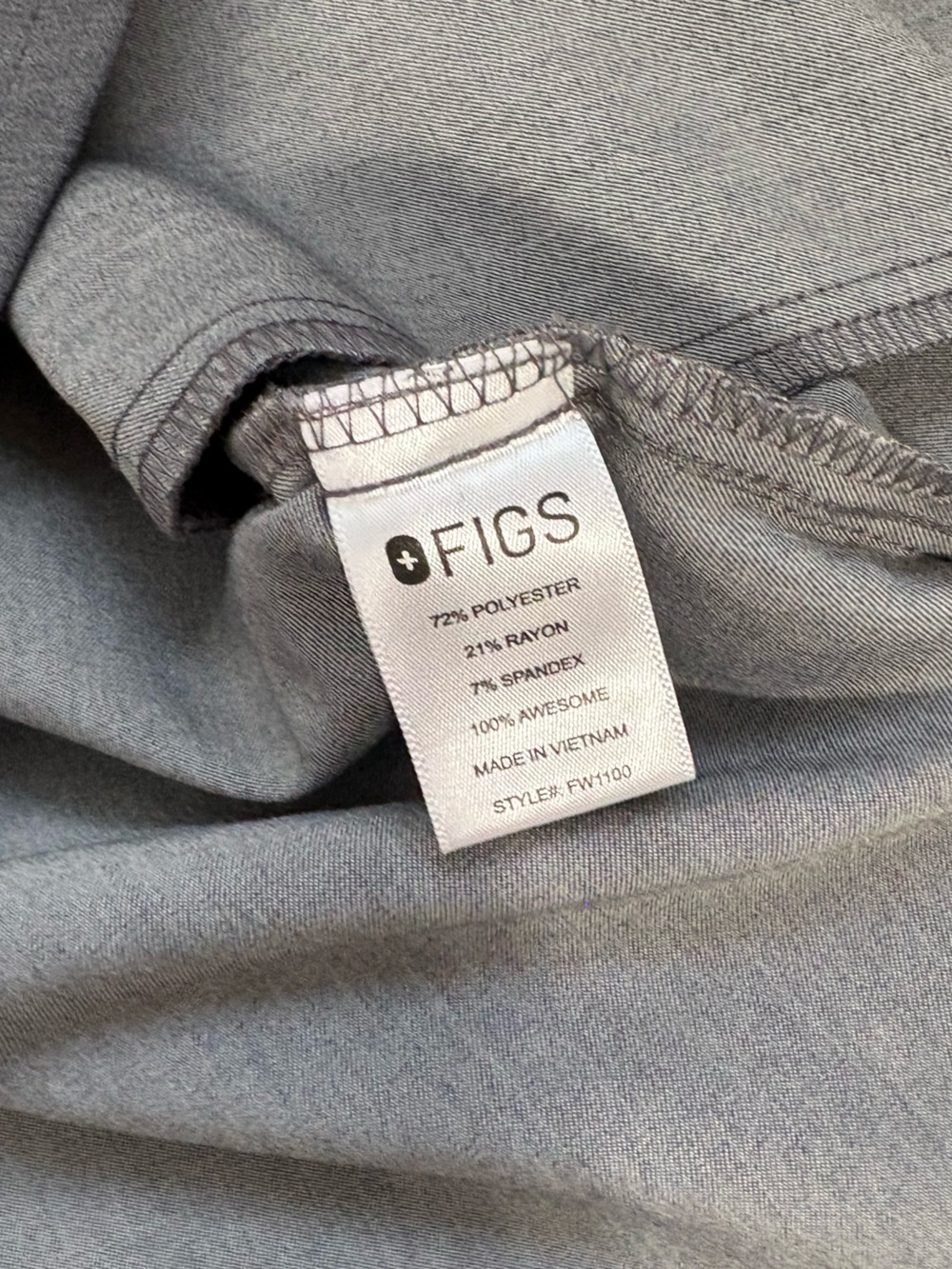 FIGS Size Small Gray Scrub Set Top Pants Neutral Nurse Doctor - Picture 5 of 10